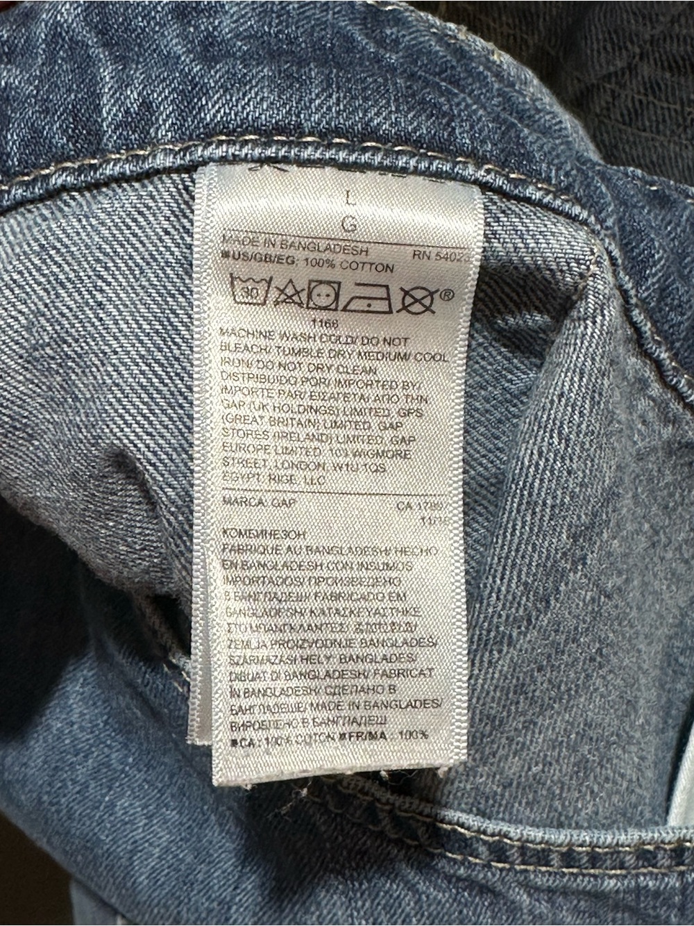 GAP 100% Cotton Denim Shortalls Medium Indigo Wash Size L - Picture 3 of 8